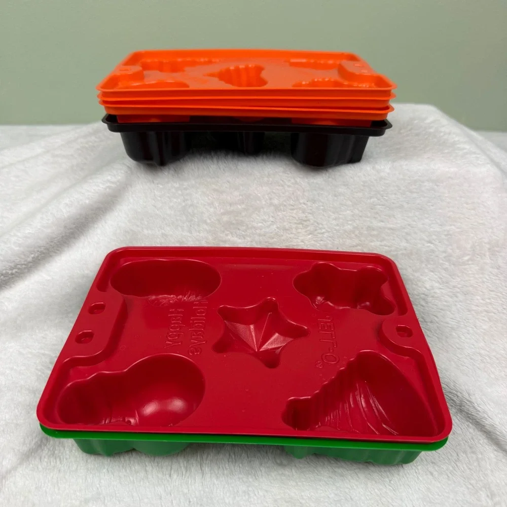 Vintage Jell-O Gelatin Molds Set of 6 Halloween Holiday Christmas Plastic Trays